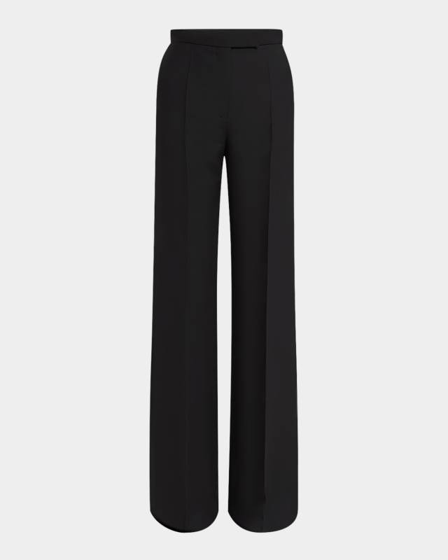 High-Rise Crepe Wide-Leg Pants